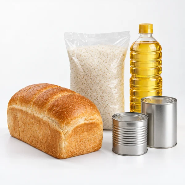 Bread, rice and cooking oil